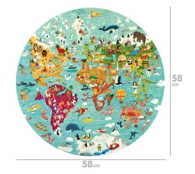 Puzzle okrúhle 150 dielov boppi - mapa sveta brp004