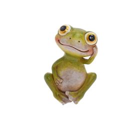 Žabka sediaca zelená poly 7*6,5*10cm