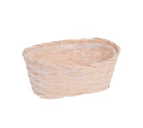 Obal prútený oval biely 25x15 h10