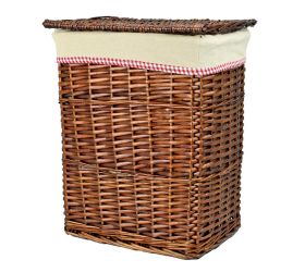 Prútený koš s/3 tm.hnedý m:43x29x60cm