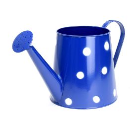 Váza krhla ružica kov modrá veľké bodky v:16x12cm super cena