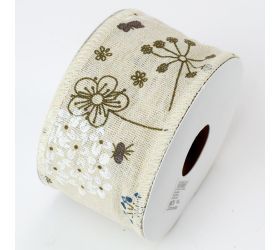 Stuha látka vzor kvet 6cm*10m super cena