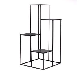 Kw435 stojan na 4 kvety čierny 40x40xv82cm