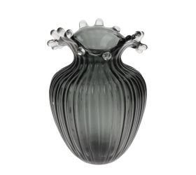 Váza sklo šedá 14*20