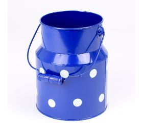 Váza konva s rúčkou kov modrá veľké bodky v:18/27,5x12cm super cena