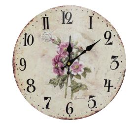 Hodiny nástenné mdf dia 34cm čemerice