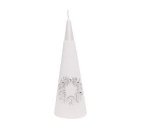 Venček glamour kužeľ7x20 biely