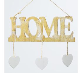 Záves drevo mix home,love biele