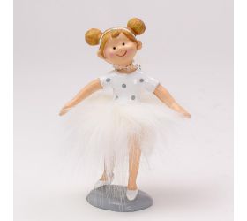 Dievča tancujúce polyresin biele 8,3x3,6x12,1cm