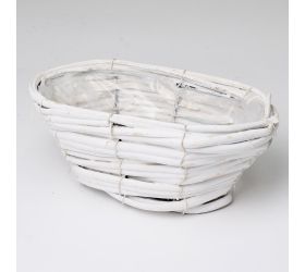Obal oval prútie biely 25x13x9cm