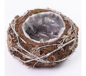 Obal kruh prútie šišky 25x25x10cm