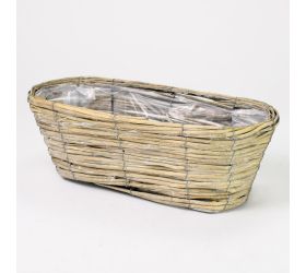Obal oval prútie šedý 50x20x16cm