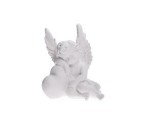 Anjel sediaci srdce biely 7,5*6*9cm