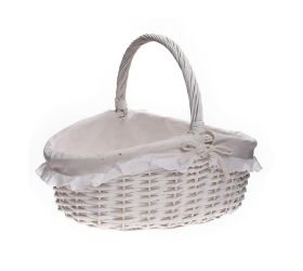 345fl/s prútený košík biely l:41x31x15cm