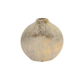Váza oblá pásik zla-zel 23,5 × 6,5 × 24 cm