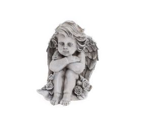 Anjel sediaci sivo-biely 17*16*20cm