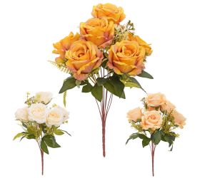 Kytica ruža x9 45cm krémové mix/3f