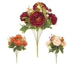 Kytica pivonka, drob.kvety, zeleň mix/3f 45cm