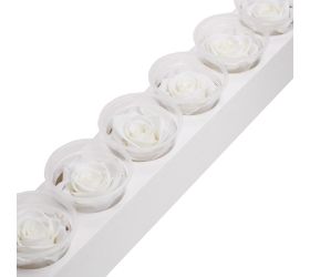 Ruža preparovaná 6,5cm pure white /ks