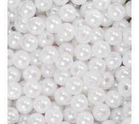 Korálky biela/perla 8mm