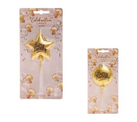 Sviečka zlatá narod. 6,5cm ass2