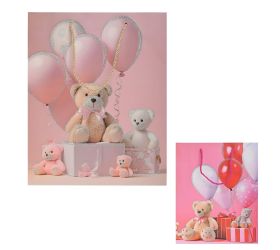 Darčeková taška m 26x32cm macko s balónmi