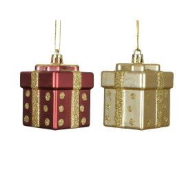 Darček ozdoba 2ass plast 5x5x6,8cm