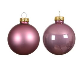 Guľa sklo s/8 lesk/matná vínoružový pr.7cm