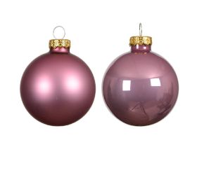 Guľa sklo s/10 lesk/matná vínoružová pr.6cm