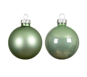 Guľa sklo s/6 lesk/matná zelená pr.8cm