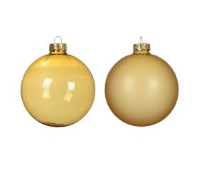 Guľa sklo s/3 lesk/matná zlatá pr.10cm