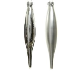 Cencúle strieborné sklo lesklé/matná s/6 pr.3cmx15cm