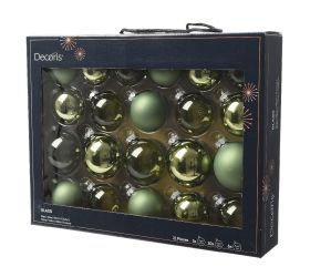 Guľa sklo zelená trans/lesklé/mraz. s/21 pr.5,6,7cm