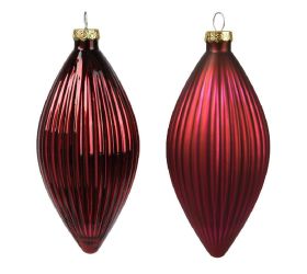 Ornament bordó sklo s/3 pr.6cmx13cm