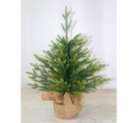 Vianočný stromček zaťaž. v jute 3d vetvička 30cm pe