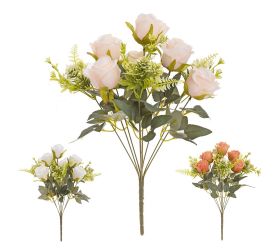 Kytica ruža, zeleň mix/3f 45cm