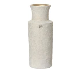 Váza terakota matná so zlat. trblietkou biela pr.15/v40cm