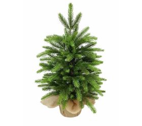 Vianočný stromček zaťaž. smrek pravidelný v jute 45cm pe