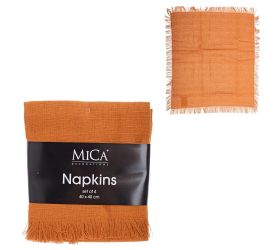 Obrúsky villia okrové, 4 kusy - d40xš40cm