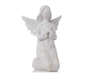 Anjel kľačiaci biely poly 12*9*15,5cm