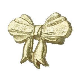 Obručka na servítky mašľa alu zlatá 7x4,5x6cm