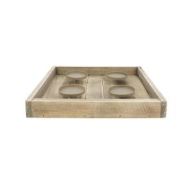 Stojan na sviečky histor.drevo 38x38x5cm