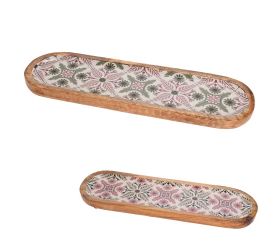 Podnos pr.40cm drev/keramika 2ass malá