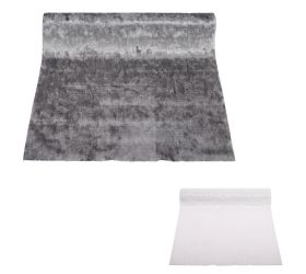 Štóla vian biela/sivá zamat 150x28cm 2ass