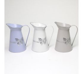 Váza džbán kov mix 3f motýľ  v:22x12,5cm