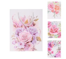 Darčeková taška s 23*18*10cm kvety glitter