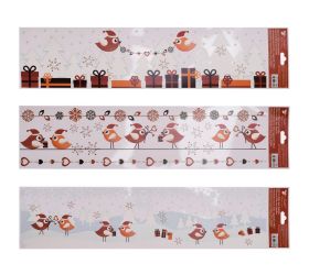 Fólia na okná vianočná vtáčik 64x15cm