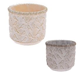 Obal cement okrúhly vtáčik 11,5x11,5x10cm