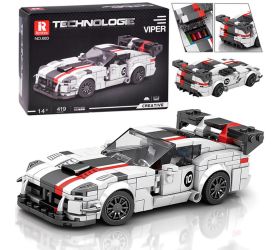Technické bloky super športové auto biely spojler viper 419 dielikov