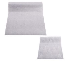 Štóla vian strieborná 250x28cm 2ass stromčeky